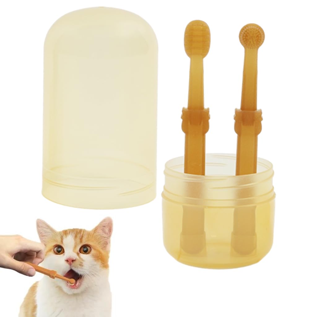 Qpets 2Pcs Dog Toothbrush with Tongue Scraper for Dogs, Puppies, Cats, and Small Pets, Soft Silicone Pet Toothbrush for Easy Teeth Cleaning, Massaging, Soothing Gums, Fresh Breath with Storage Box Qpets 2Pcs Dog Toothbrush with Tongue Scraper for Dogs, Puppies, Cats, and Small Pets, Soft Silicone Pet Toothbrush for Easy Teeth Cleaning, Massaging, Soothing Gums, Fresh Breath with Storage Box